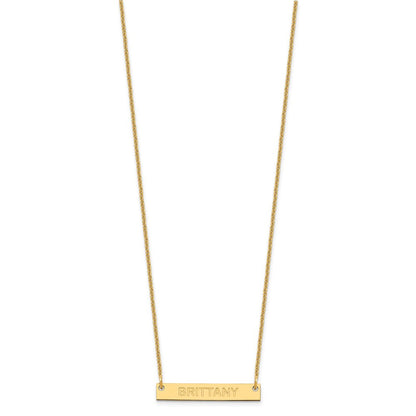 14K Gelbgold Klein Capitalized Arial Abgerundet Stab Halskette