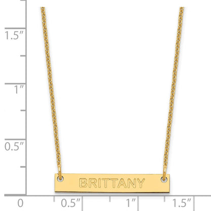 14K Gelbgold Klein Capitalized Arial Abgerundet Stab Halskette