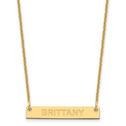 14K Gelbgold Klein Capitalized Arial Abgerundet Stab Halskette
