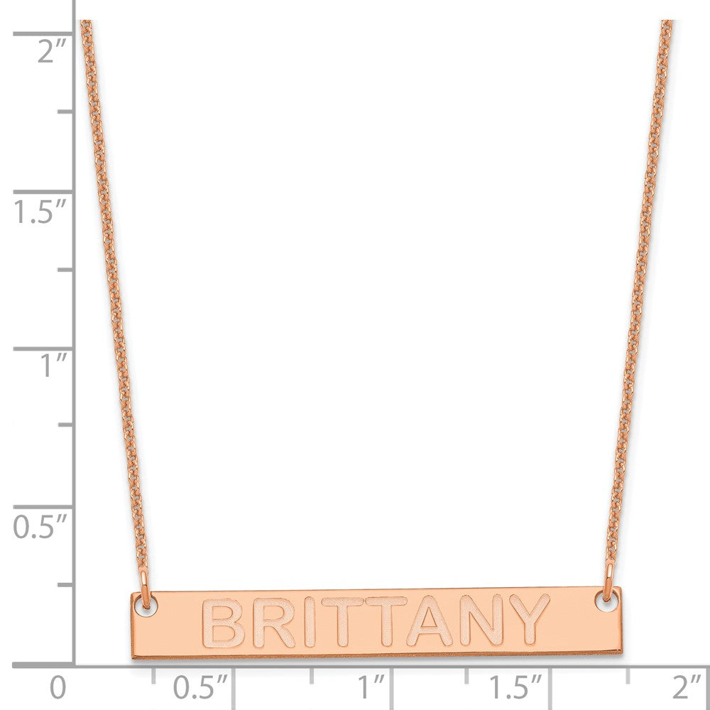 14K Roségold Mittel Capitalized Arial Abgerundet Stab Halskette