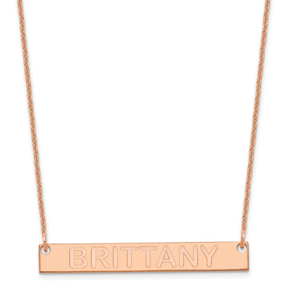 14K Roségold Mittel Capitalized Arial Abgerundet Stab Halskette