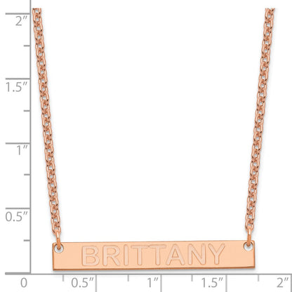 Roségoldbeschichtet Mittel Capitalized Arial Abgerundet Stab Halskette