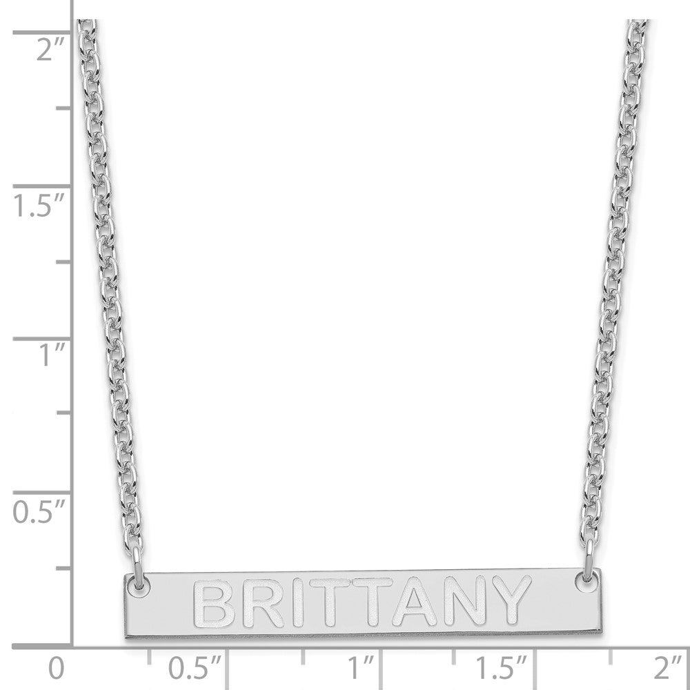 Sterlingsilber Rhodiniert Mittel Capitalized Arial Abgerundet Stab Halskette