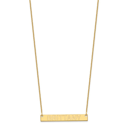 14K Gelbgold Mittel Capitalized Arial Abgerundet Stab Halskette
