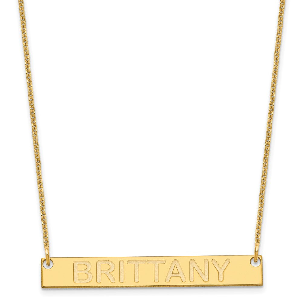 14K Gelbgold Mittel Capitalized Arial Abgerundet Stab Halskette
