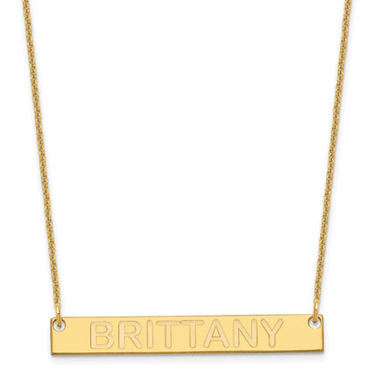 14K Gelbgold Mittel Capitalized Arial Abgerundet Stab Halskette