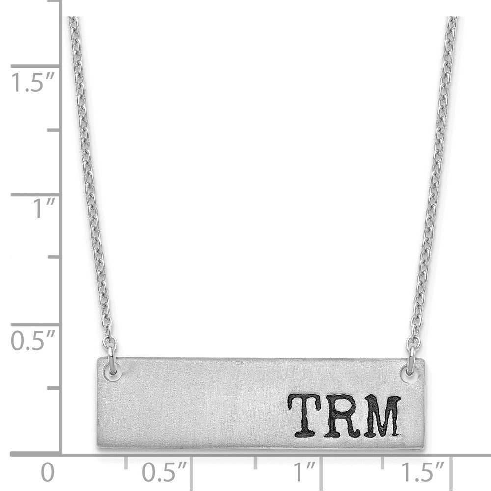 Sterlingsilber Rhodiniert Gebürstet Emailliert Initiale Monogramm Stab Halskette