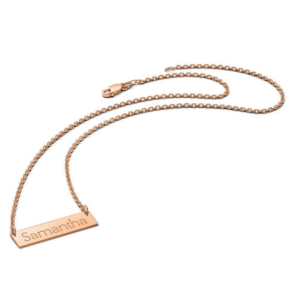 14K Roségold Klein Name Stab Necklaced