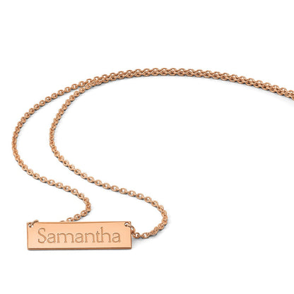 14K Roségold Klein Name Stab Necklaced