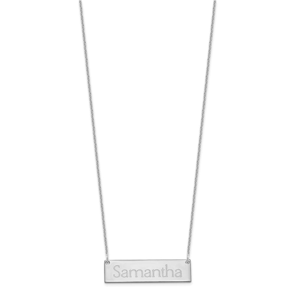 14K Weißgold Klein Name Stab Halskette