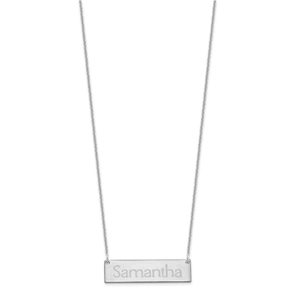 14K Weißgold Klein Name Stab Halskette