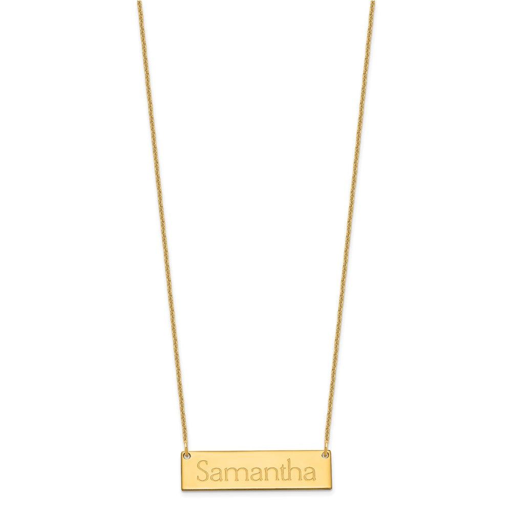 14K Gelbgold Klein Name Stab Halskette
