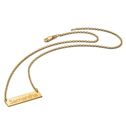14K Gelbgold Klein Name Stab Halskette