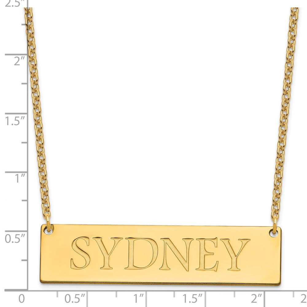 Vergoldet Sterlingsilber /gold Groß Name Stab Halskette