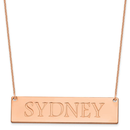 14K Roségold Groß Name Stab Halskette