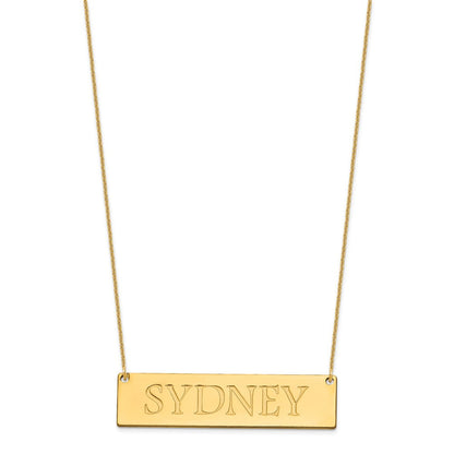 14K Gelbgold Groß Name Stab Halskette