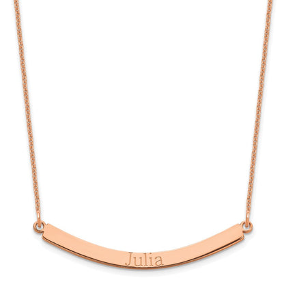 14K Roségold Gebogen Stab Halskette