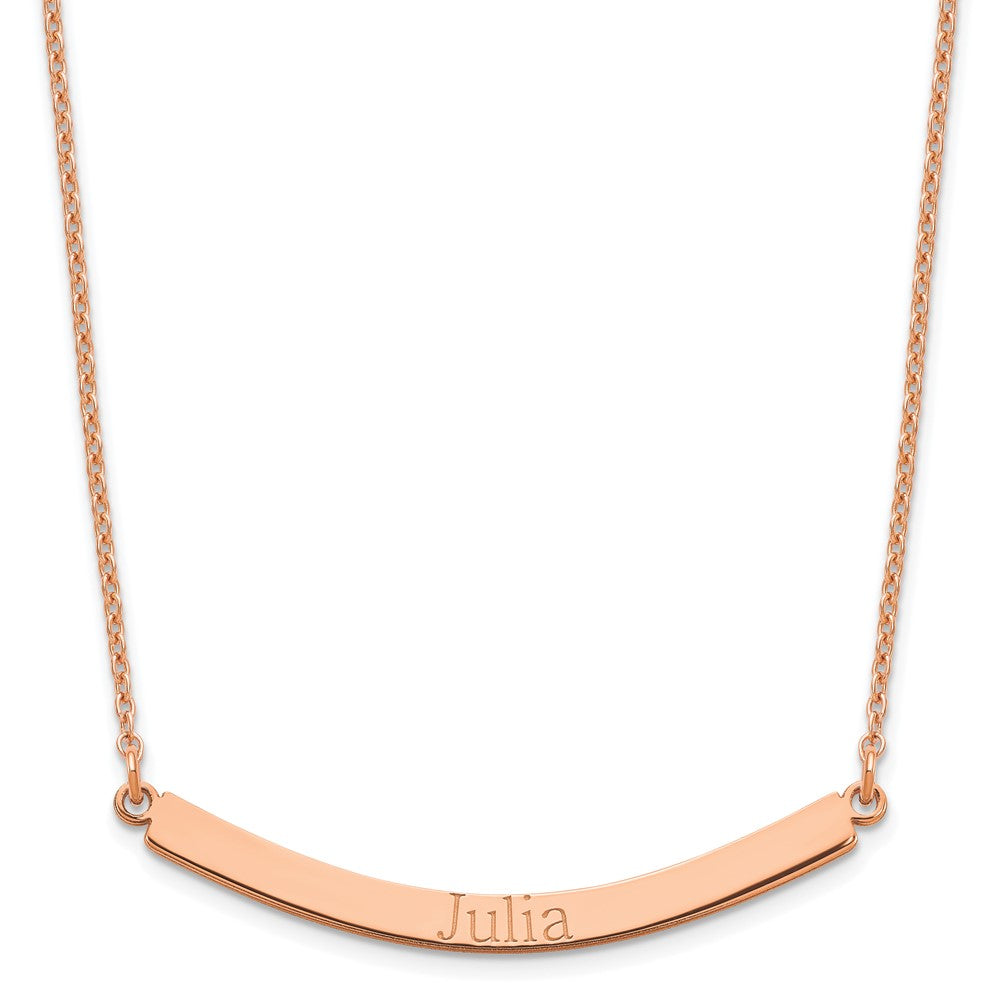 Roségoldbeschichtet Sterlingsilber /rose Gebogen Stab Halskette