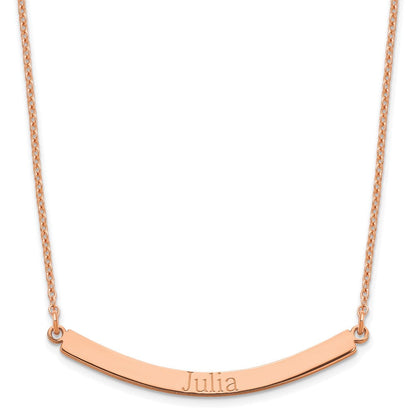 Roségoldbeschichtet Sterlingsilber /rose Gebogen Stab Halskette