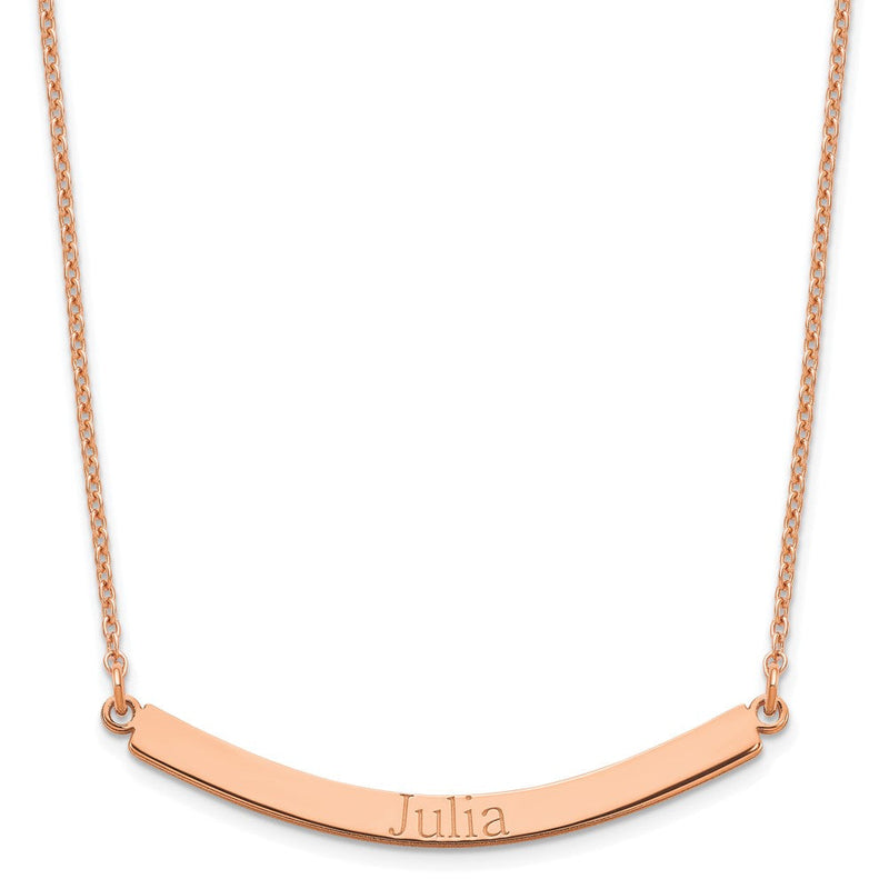 Roségoldbeschichtet Sterlingsilber /rose Gebogen Stab Halskette