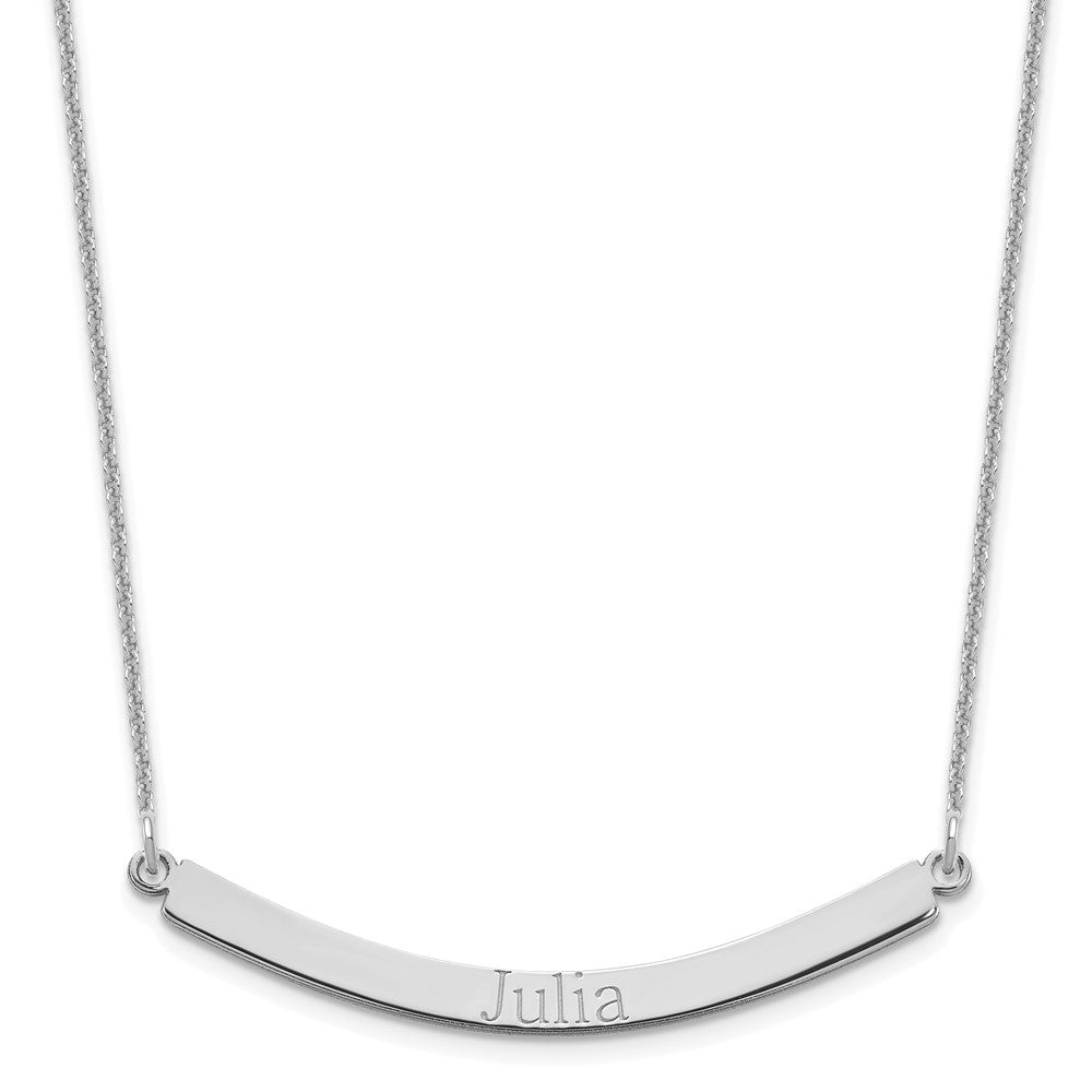 14K Weißgold Gebogen Stab Halskette