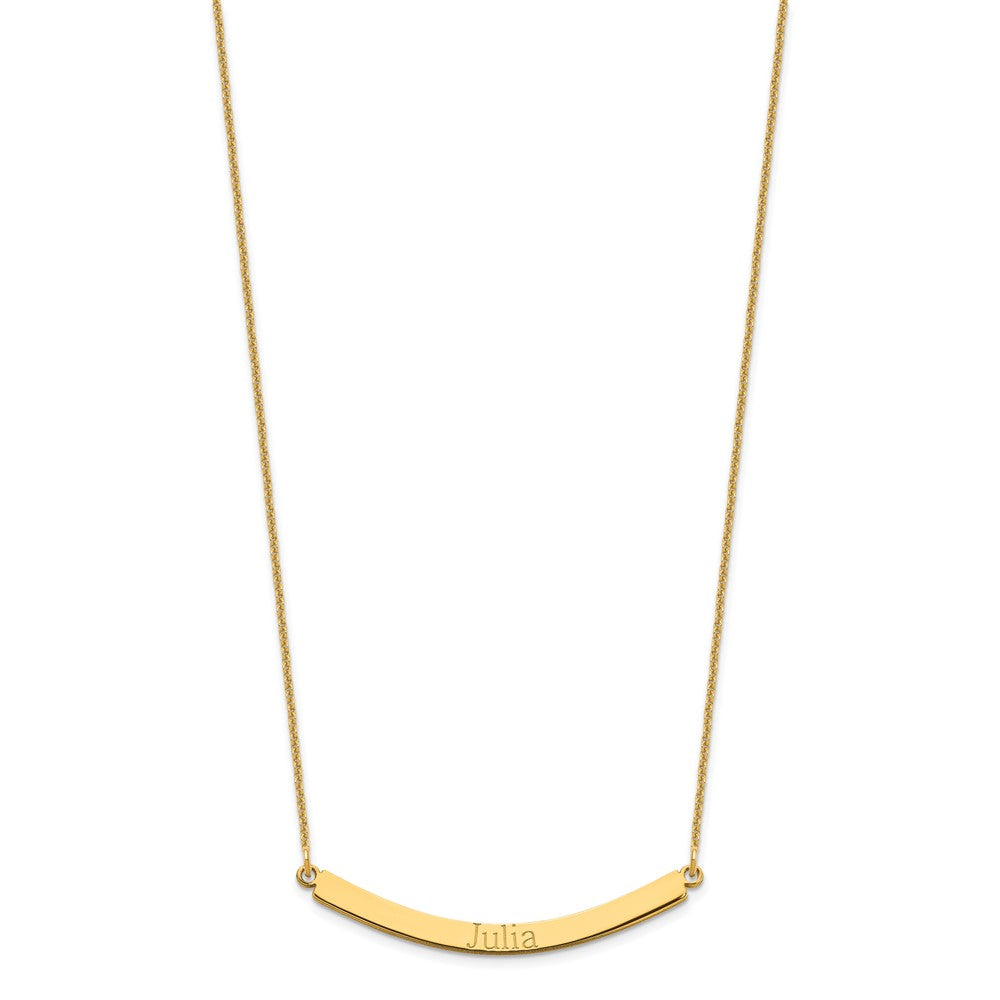 14K Gelbgold Gebogen Stab Halskette