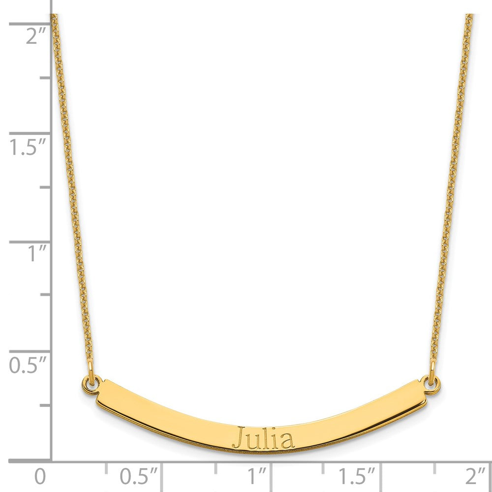 14K Gelbgold Gebogen Stab Halskette