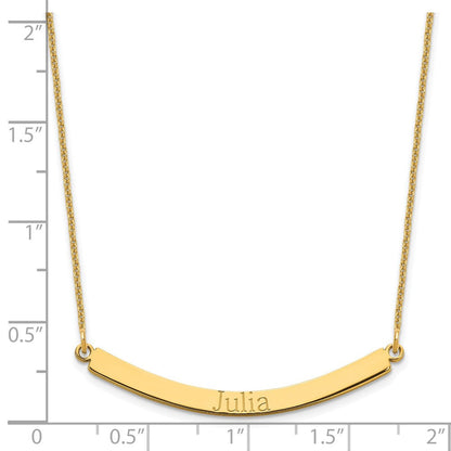 14K Gelbgold Gebogen Stab Halskette