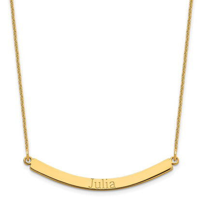 14K Gelbgold Gebogen Stab Halskette