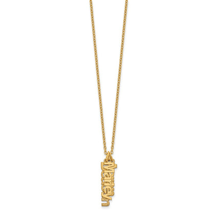 Vergoldet Sterlingsilber /gold Gebürstet 3 Name Charm Halskette