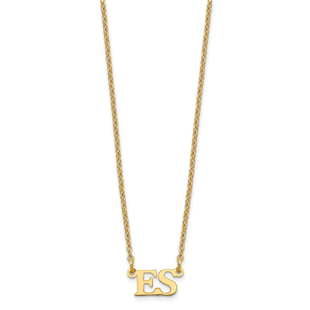 Vergoldet Sterlingsilber /gold Klein Initials Halskette