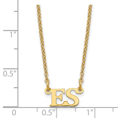 Vergoldet Sterlingsilber /gold Klein Initials Halskette
