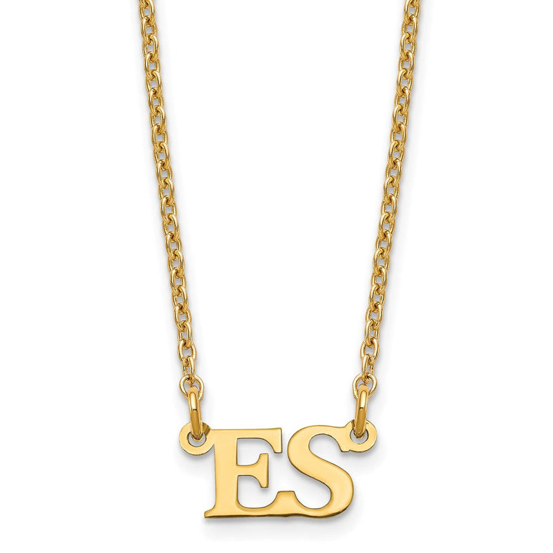 Vergoldet Sterlingsilber /gold Klein Initials Halskette