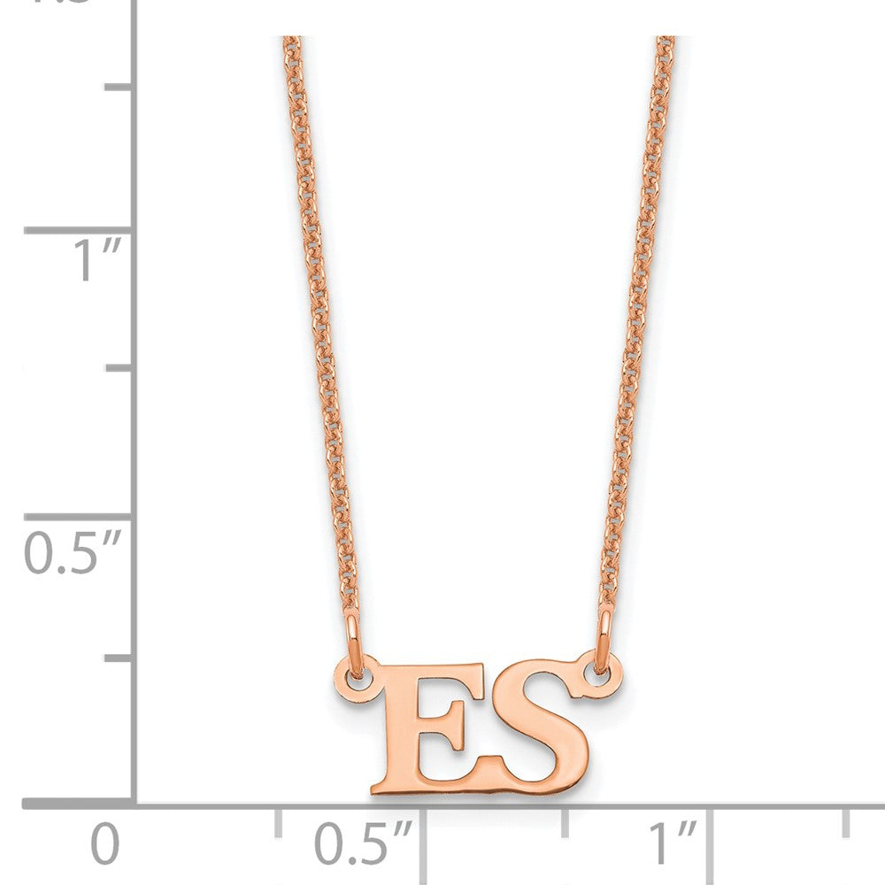 14K Roségold Klein Initials Halskette