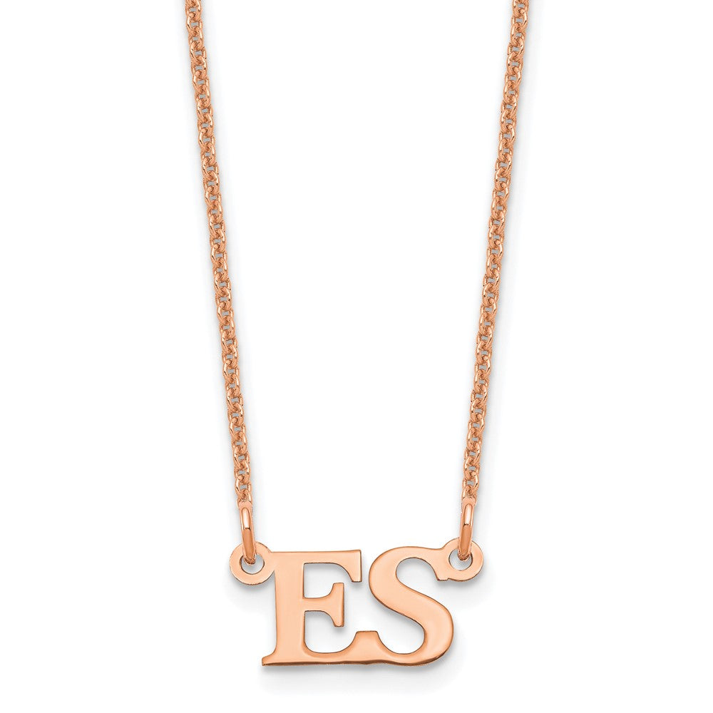 14K Roségold Klein Initials Halskette