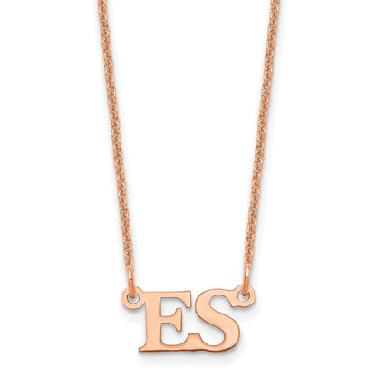 14K Roségold Klein Initials Halskette
