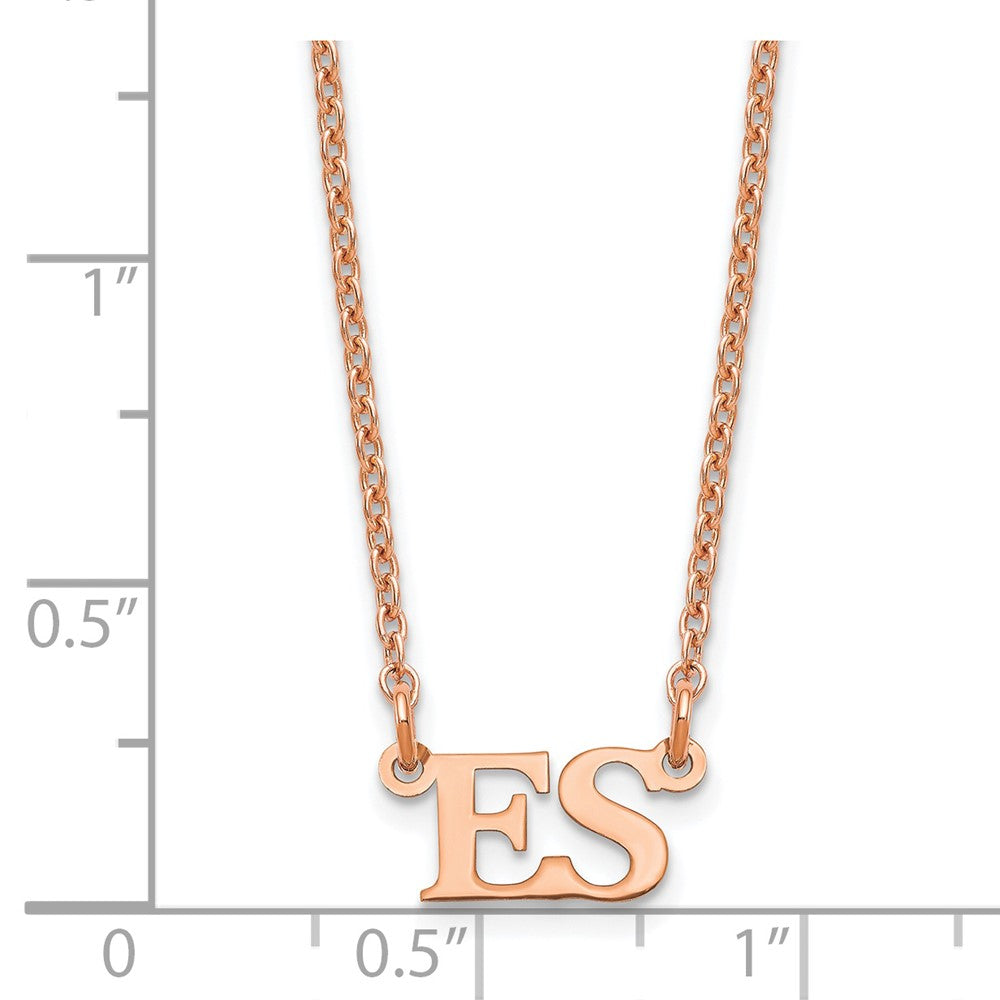 Roségoldbeschichtet Sterlingsilber /rose Klein Initials Halskette