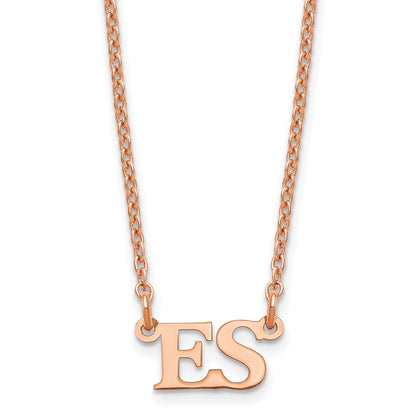 Roségoldbeschichtet Sterlingsilber /rose Klein Initials Halskette