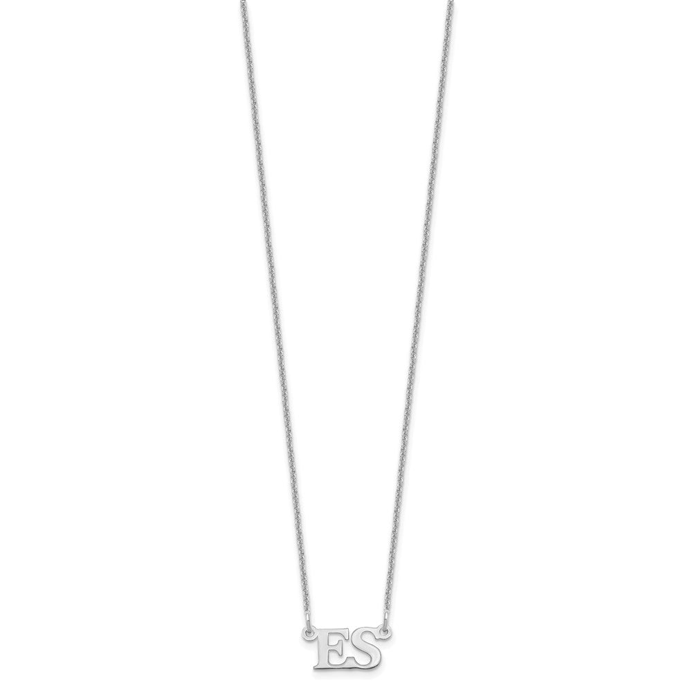 14K Weißgold Klein Initials Halskette
