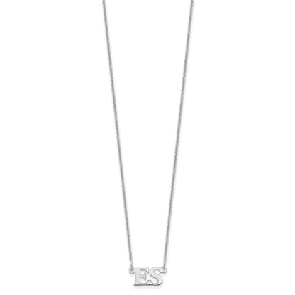 14K Weißgold Klein Initials Halskette