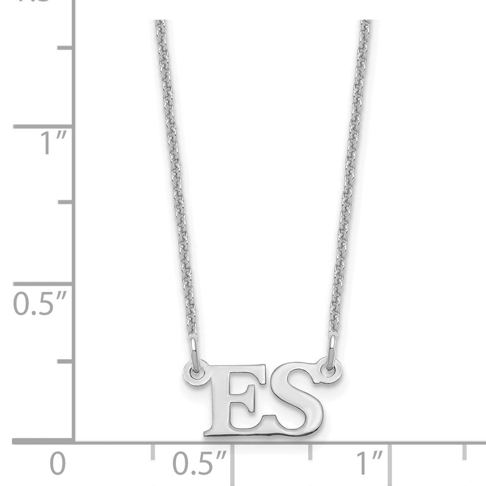 14K Weißgold Klein Initials Halskette