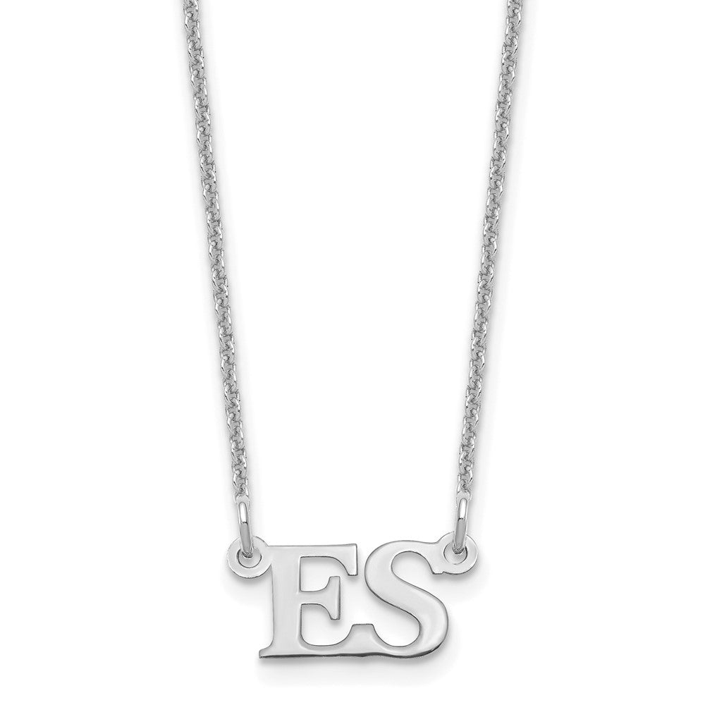 14K Weißgold Klein Initials Halskette