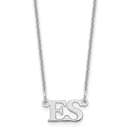 14K Weißgold Klein Initials Halskette