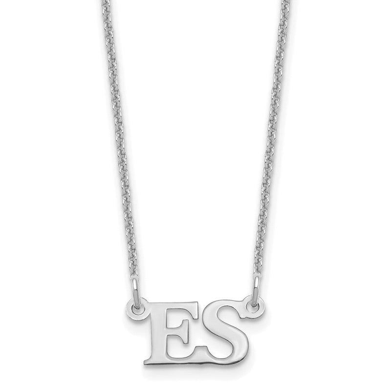 14K Weißgold Klein Initials Halskette