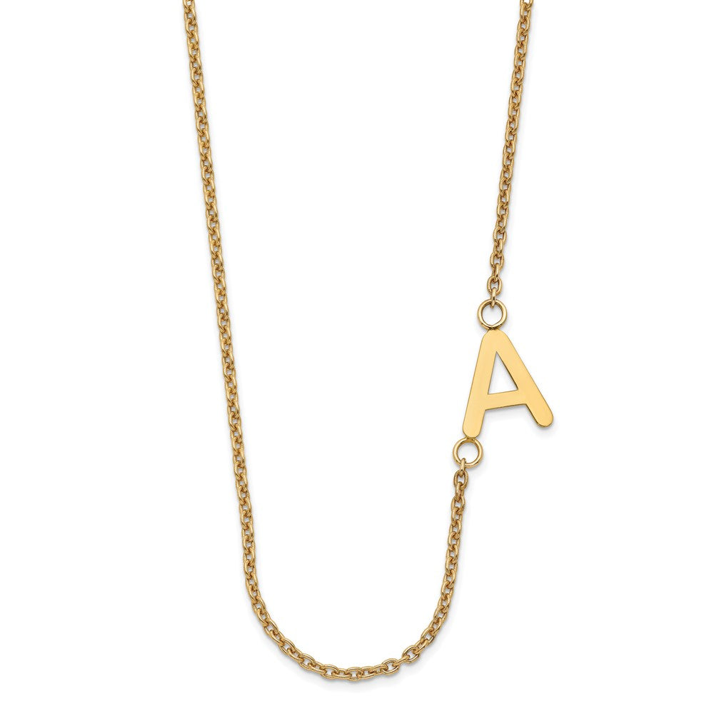 Vergoldet Sterlingsilber /gold Klein Offset Initiale Halskette