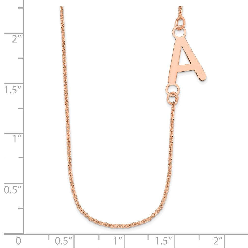 14K Roségold Klein Offset Initiale Halskette
