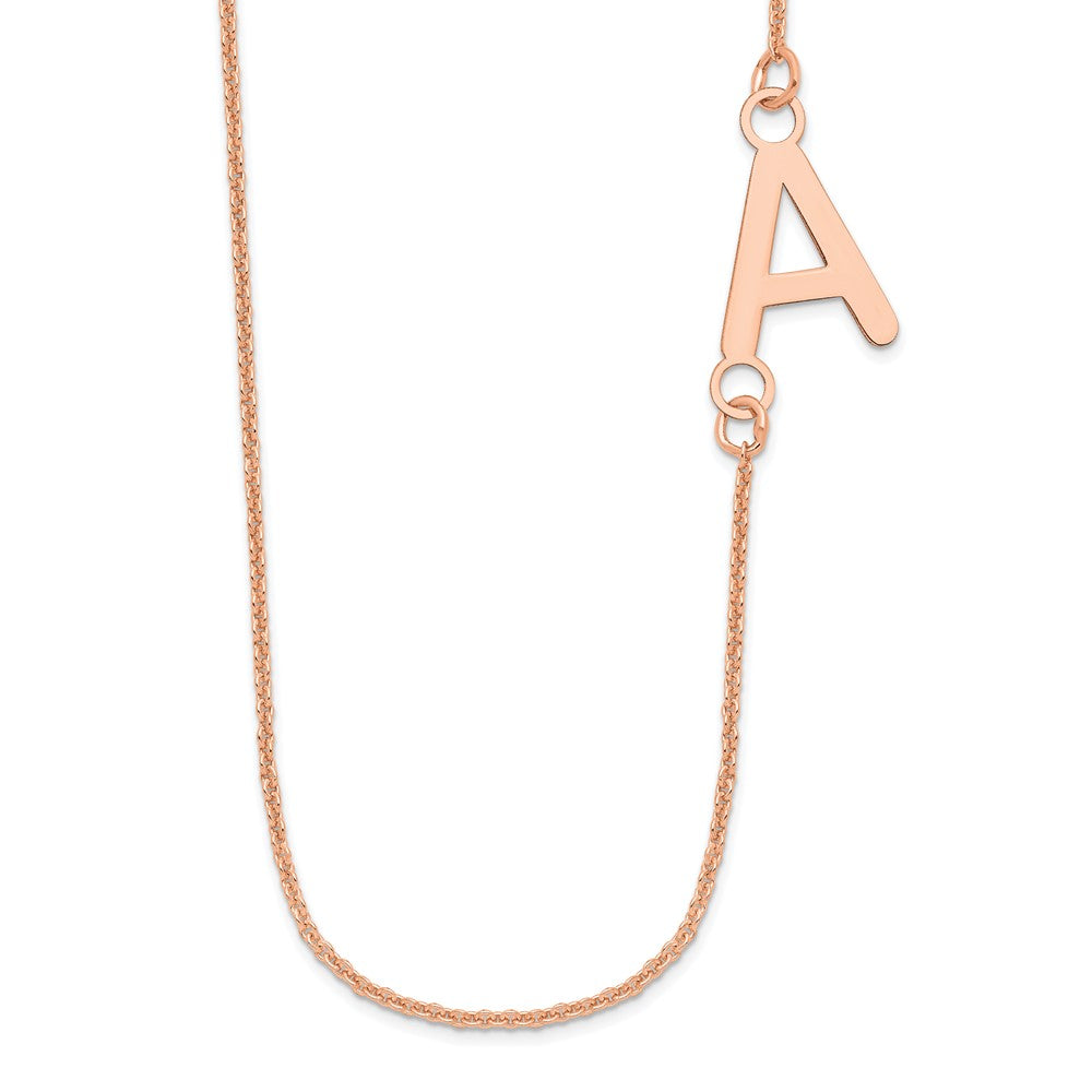 14K Roségold Klein Offset Initiale Halskette