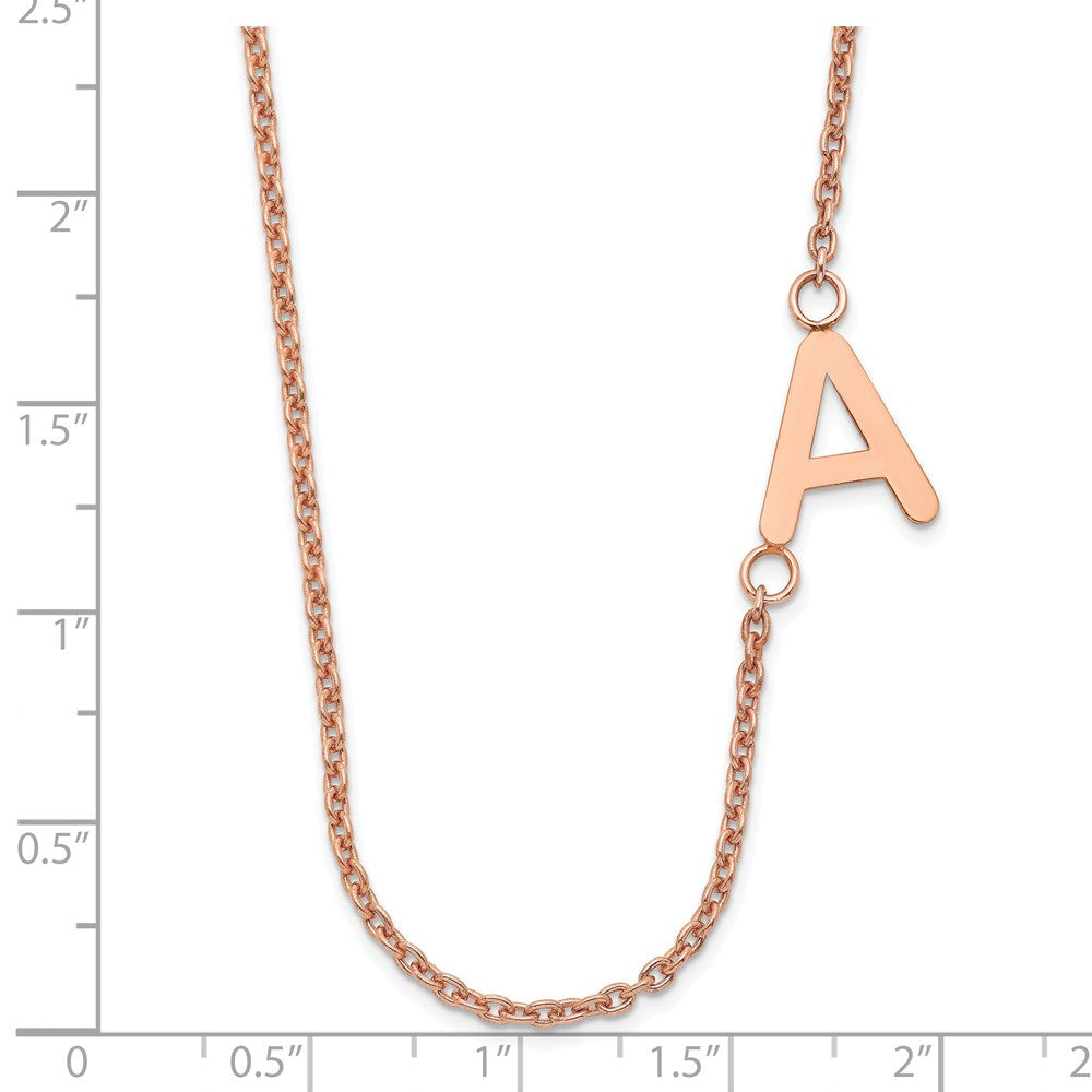 Roségoldbeschichtet Sterlingsilber /rose Klein Offset Initiale Halskette