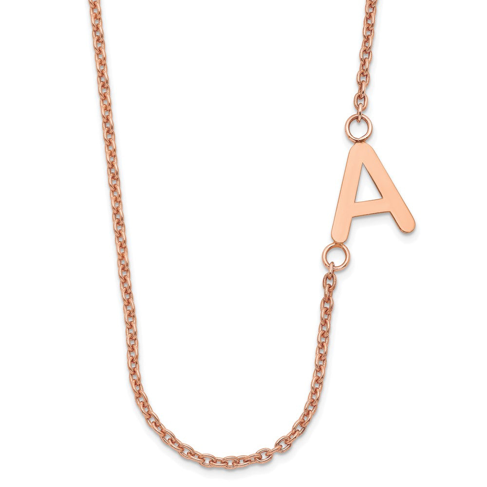 Roségoldbeschichtet Sterlingsilber /rose Klein Offset Initiale Halskette
