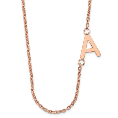 Roségoldbeschichtet Sterlingsilber /rose Klein Offset Initiale Halskette